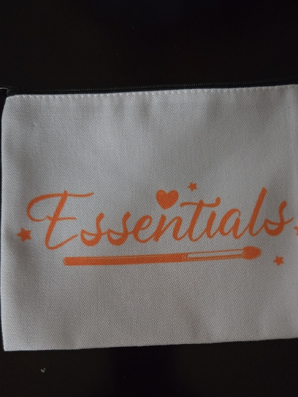 Essentials White and Orange Cosmetic Pouch